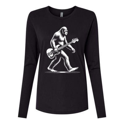 Bass Guitarist Bigfoot Bass Guitar Player Sasquatch Gift Womens Cotton Relaxed Long Sleeve T-Shirt