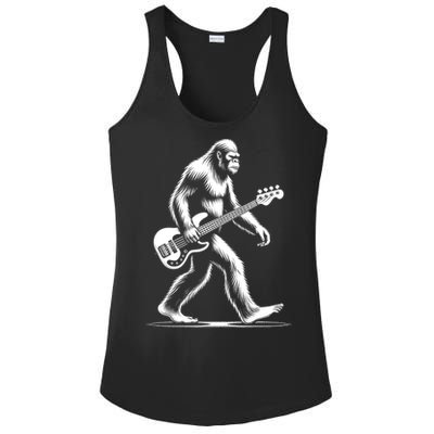 Bass Guitarist Bigfoot Bass Guitar Player Sasquatch Gift Ladies PosiCharge Competitor Racerback Tank