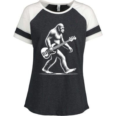 Bass Guitarist Bigfoot Bass Guitar Player Sasquatch Gift Enza Ladies Jersey Colorblock Tee