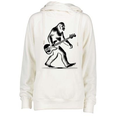 Bass Guitarist Bigfoot Bass Guitar Player Sasquatch Gift Womens Funnel Neck Pullover Hood