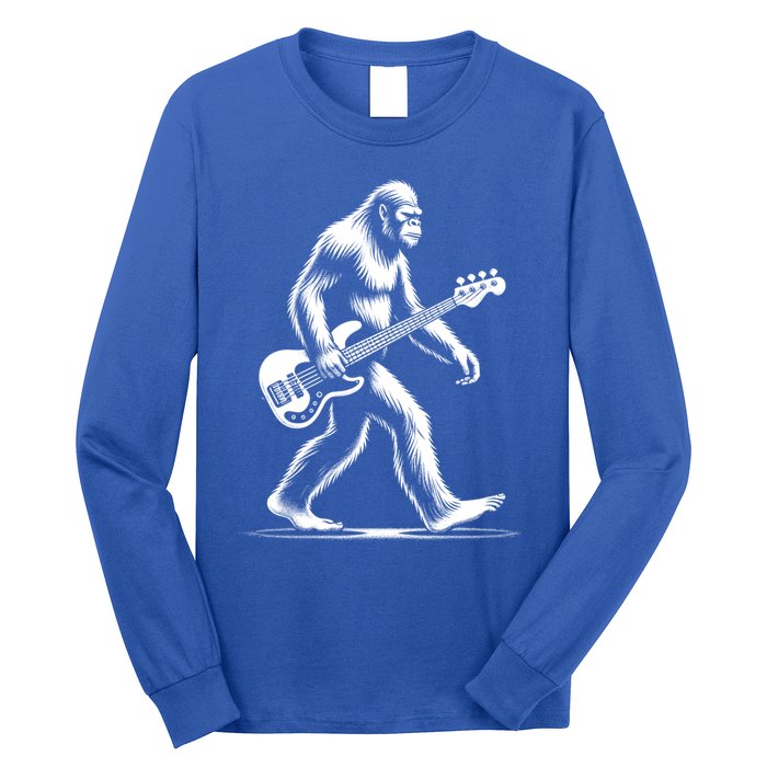 Bass Guitarist Bigfoot Bass Guitar Player Sasquatch Gift Long Sleeve Shirt