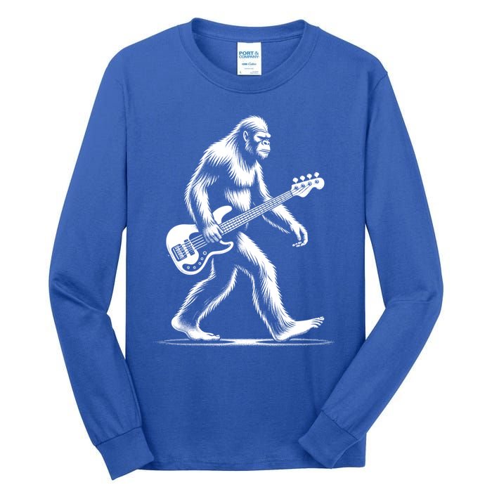 Bass Guitarist Bigfoot Bass Guitar Player Sasquatch Gift Tall Long Sleeve T-Shirt