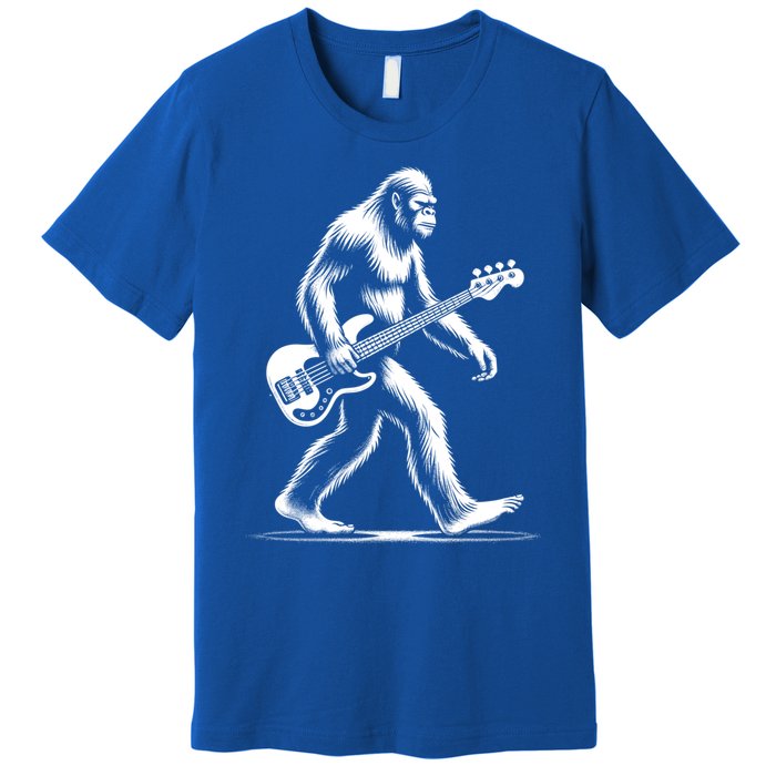 Bass Guitarist Bigfoot Bass Guitar Player Sasquatch Gift Premium T-Shirt