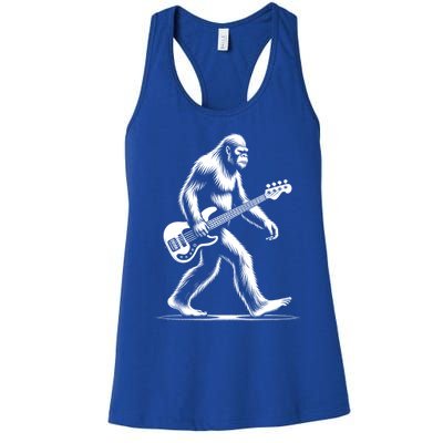 Bass Guitarist Bigfoot Bass Guitar Player Sasquatch Gift Women's Racerback Tank