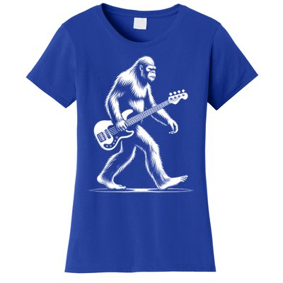 Bass Guitarist Bigfoot Bass Guitar Player Sasquatch Gift Women's T-Shirt