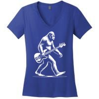 Bass Guitarist Bigfoot Bass Guitar Player Sasquatch Gift Women's V-Neck T-Shirt