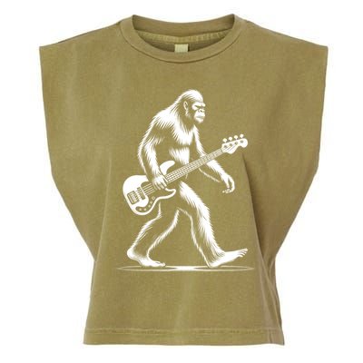 Bass Guitarist Bigfoot Bass Guitar Player Sasquatch Gift Garment-Dyed Women's Muscle Tee