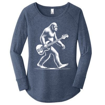 Bass Guitarist Bigfoot Bass Guitar Player Sasquatch Gift Women's Perfect Tri Tunic Long Sleeve Shirt