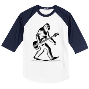 Bass Guitarist Bigfoot Bass Guitar Player Sasquatch Gift Baseball Sleeve Shirt