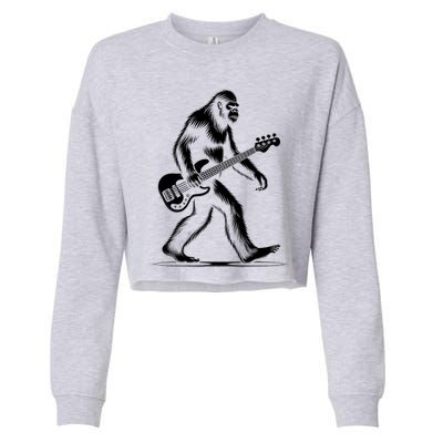 Bass Guitarist Bigfoot Bass Guitar Player Sasquatch Gift Cropped Pullover Crew