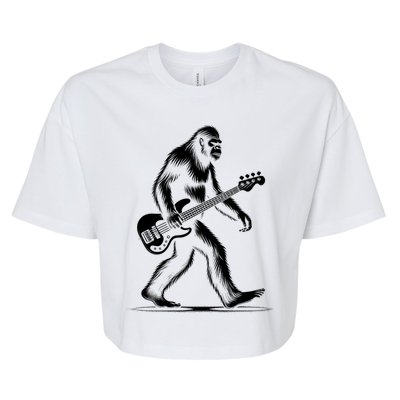 Bass Guitarist Bigfoot Bass Guitar Player Sasquatch Gift Bella+Canvas Jersey Crop Tee