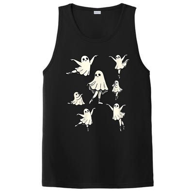 Ballet Ghost Ballet Dancer Spooky Dance Teacher Halloween PosiCharge Competitor Tank