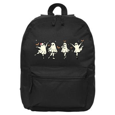 Ballet Ghost Ballet Dancer Spooky Dance Teacher Halloween 16 in Basic Backpack