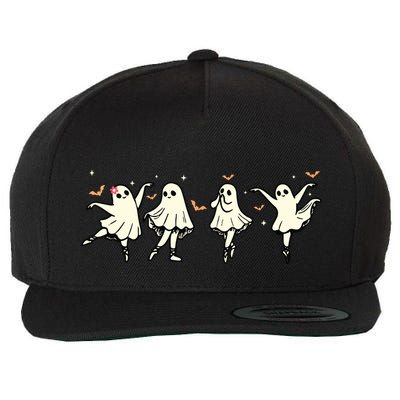 Ballet Ghost Ballet Dancer Spooky Dance Teacher Halloween Wool Snapback Cap