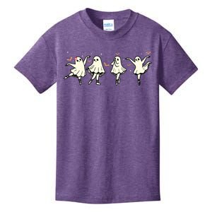 Ballet Ghost Ballet Dancer Spooky Dance Teacher Halloween Kids T-Shirt