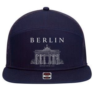 Berlin Germany Brandenburg Gate 7 Panel Mesh Trucker Snapback Hat