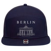 Berlin Germany Brandenburg Gate 7 Panel Mesh Trucker Snapback Hat