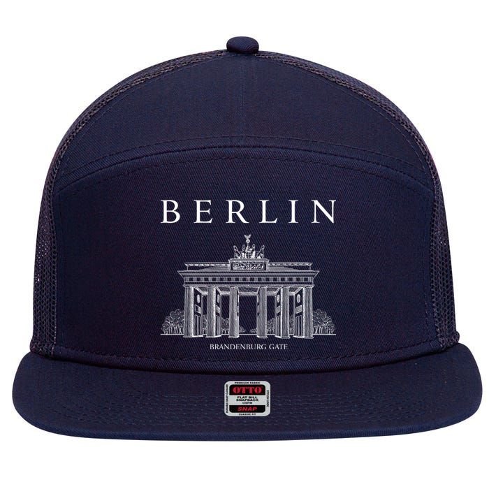 Berlin Germany Brandenburg Gate 7 Panel Mesh Trucker Snapback Hat