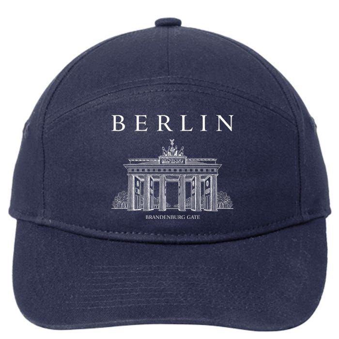 Berlin Germany Brandenburg Gate 7-Panel Snapback Hat