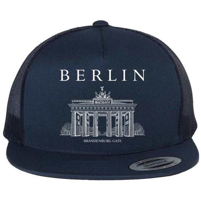 Berlin Germany Brandenburg Gate Flat Bill Trucker Hat