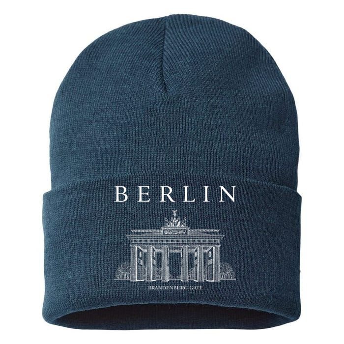 Berlin Germany Brandenburg Gate Sustainable Knit Beanie