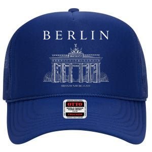 Berlin Germany Brandenburg Gate High Crown Mesh Back Trucker Hat