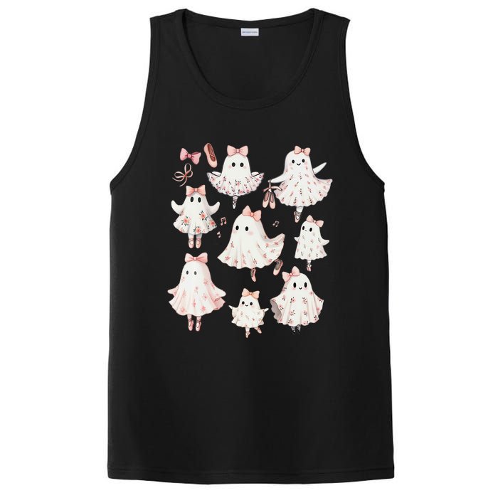 Ballet Ghost Ballet Dancer Spooky Dance Teacher Halloween PosiCharge Competitor Tank