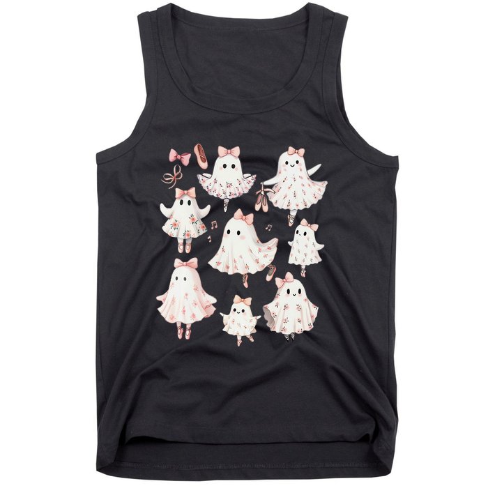 Ballet Ghost Ballet Dancer Spooky Dance Teacher Halloween Tank Top