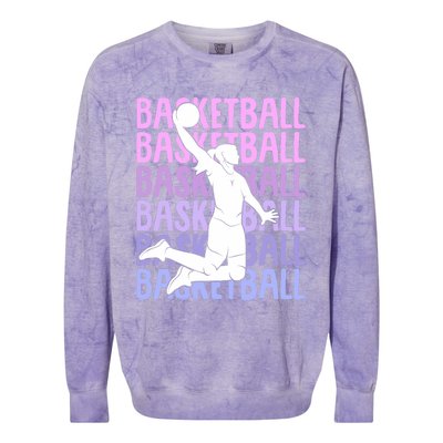 Basketball Girl Colorblast Crewneck Sweatshirt