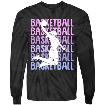 Basketball Girl Tie-Dye Long Sleeve Shirt