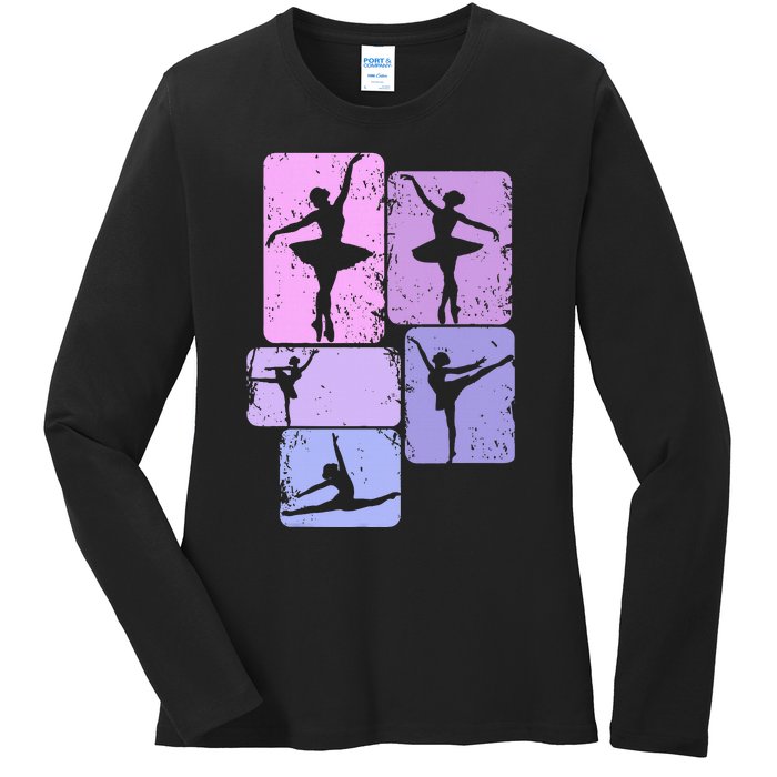 Ballerina Girl Ballet Ladies Long Sleeve Shirt