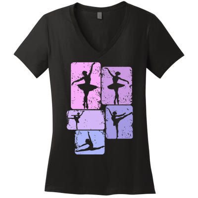 Ballerina Girl Ballet Women's V-Neck T-Shirt