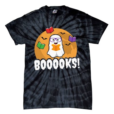 Booooks Ghost Boo Read Books Library Gift Funny Tie-Dye T-Shirt