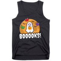 Booooks Ghost Boo Read Books Library Gift Funny Tank Top