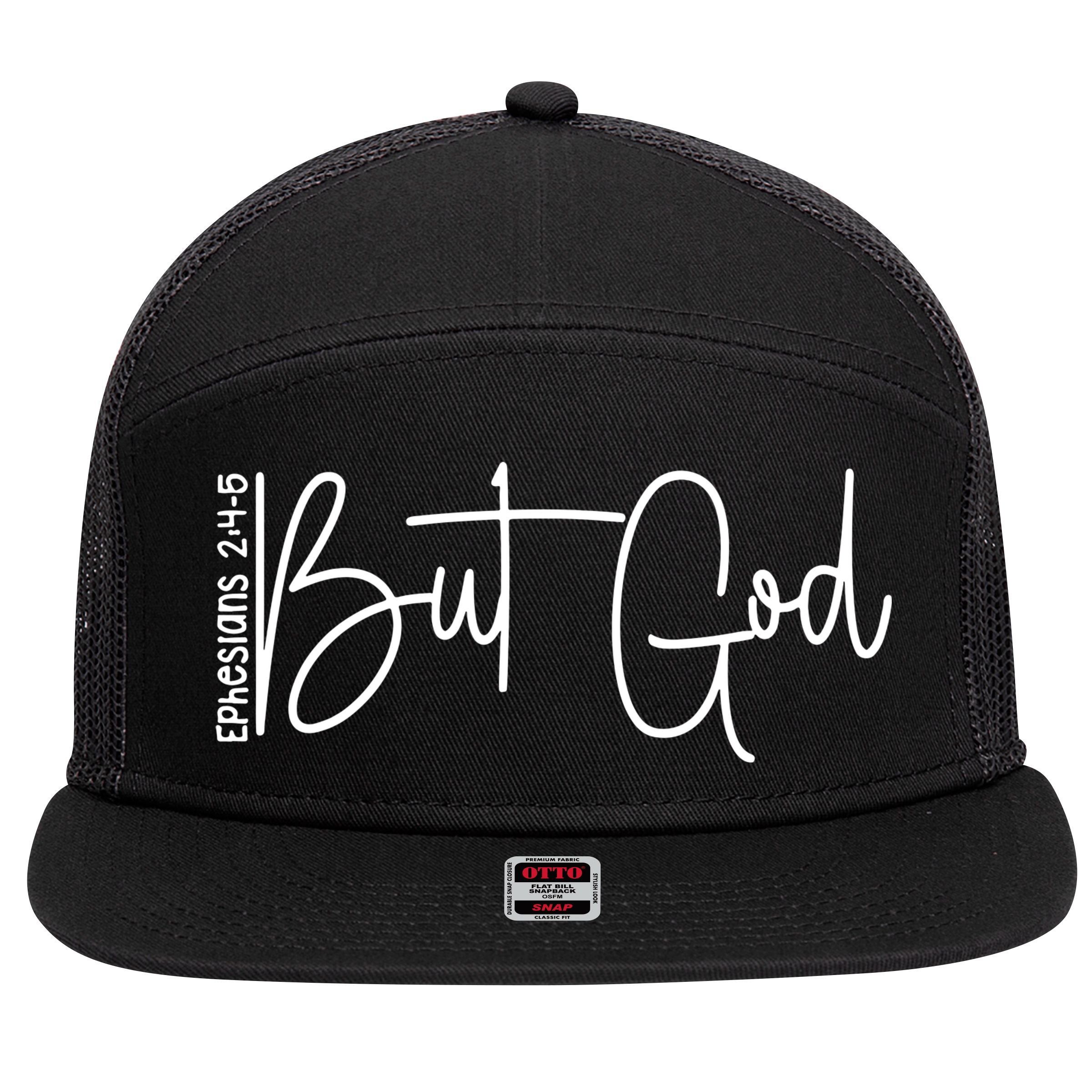 But God Believers God 7 Panel Mesh Trucker Snapback Hat