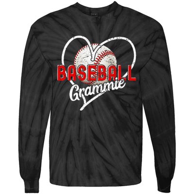 Baseball Grammie Baseball Love Baseball Player Tie-Dye Long Sleeve Shirt