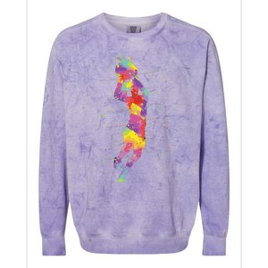 Basketball Girl Colorblast Crewneck Sweatshirt