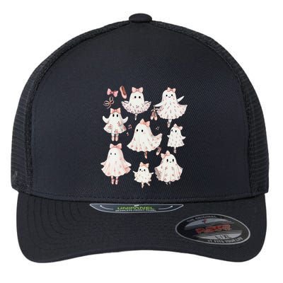 Ballet Ghost Ballet Dancer Spooky Dance Teacher Halloween Flexfit Unipanel Trucker Cap
