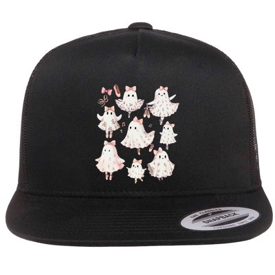 Ballet Ghost Ballet Dancer Spooky Dance Teacher Halloween Flatbill Hat