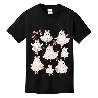 Ballet Ghost Ballet Dancer Spooky Dance Teacher Halloween Kids T-Shirt