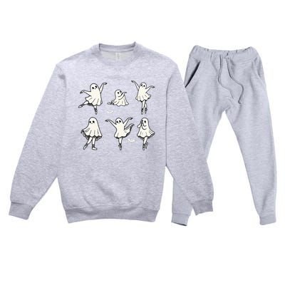 Ballet Ghost Ballet Dancer Spooky Dance Halloween Premium Crewneck Sweatsuit Set