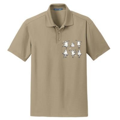 Ballet Ghost Ballet Dancer Spooky Dance Halloween Dry Zone Grid Polo