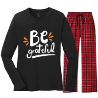 Be Grateful Women's Long Sleeve Flannel Pajama Set 