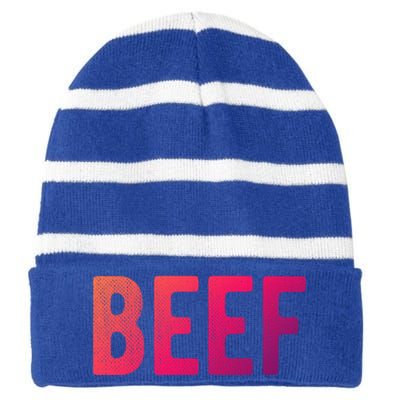 Beef Gift Striped Beanie with Solid Band