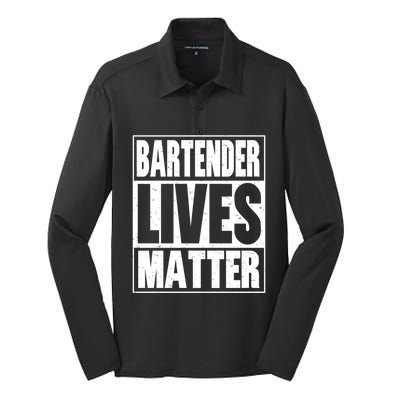 Bartender Gift Bartending Lives Matter Hooded Gift Silk Touch Performance Long Sleeve Polo