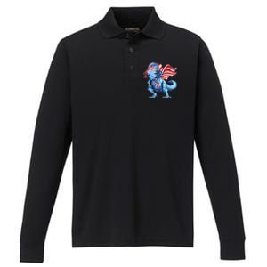 Bidensaurusrex Gift Performance Long Sleeve Polo