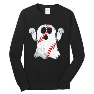 Baseball Ghost Baseball Lover Halloween Costume Tall Long Sleeve T-Shirt