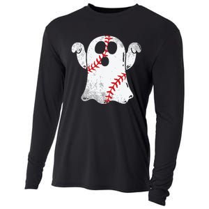 Baseball Ghost Baseball Lover Halloween Costume Cooling Performance Long Sleeve Crew