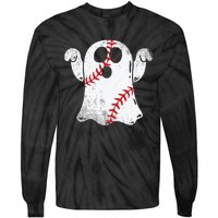 Baseball Ghost Baseball Lover Halloween Costume Tie-Dye Long Sleeve Shirt