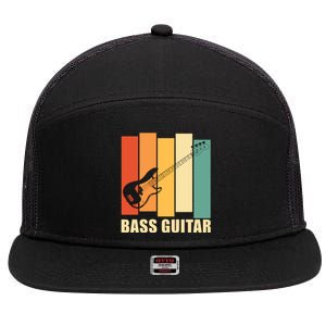 Bass Guitar 7 Panel Mesh Trucker Snapback Hat